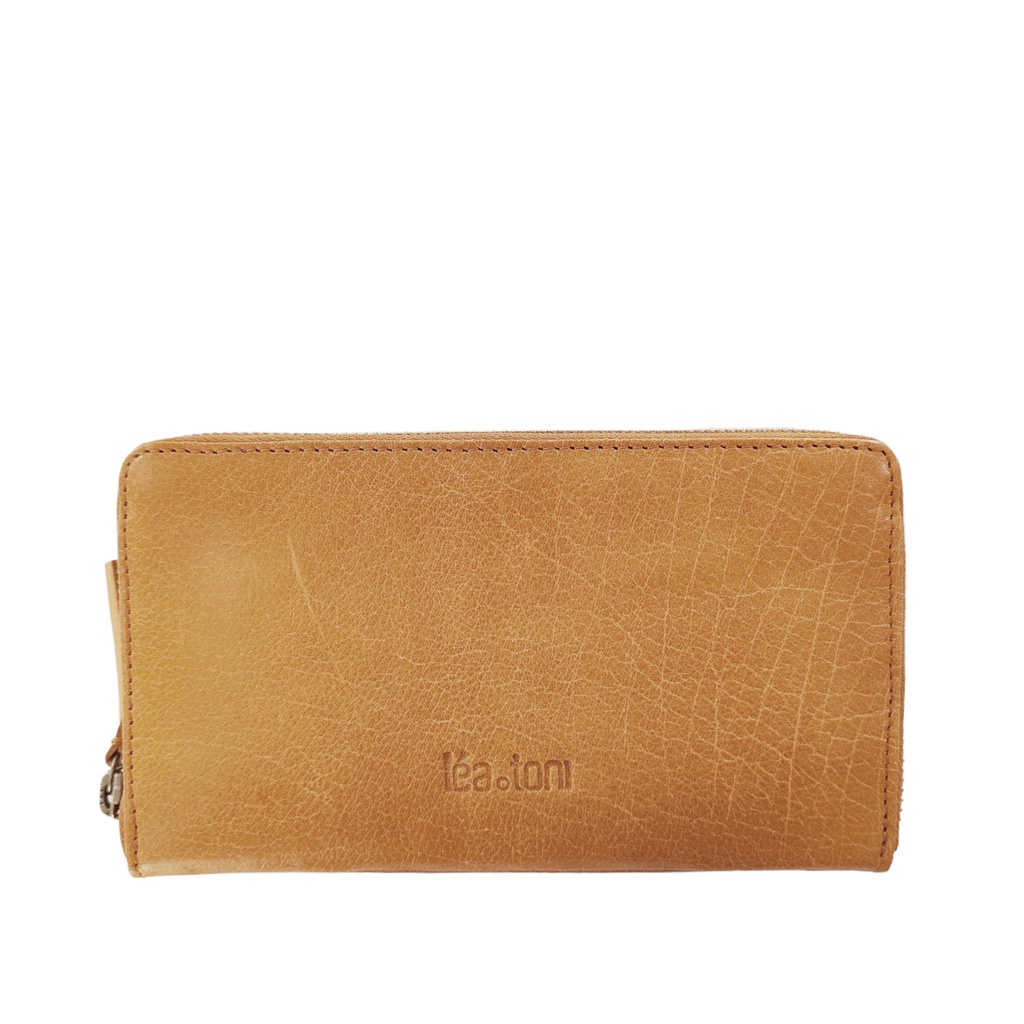 [LEA-0172-ANGIE] Portefeuille cognac 'Angie'