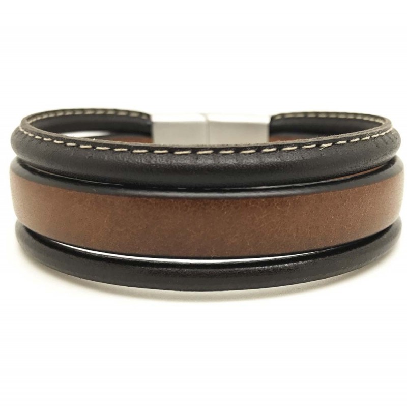 [LOOP-MHC-BG-2-M] Bracelet 'Manchette Homme Couture' Medium Beige