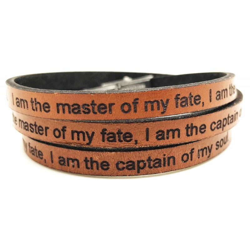 [LOOP-CIT-INV-3-L] Bracelet 'Citation "Invictus"' Large Marron - Loop and Co
