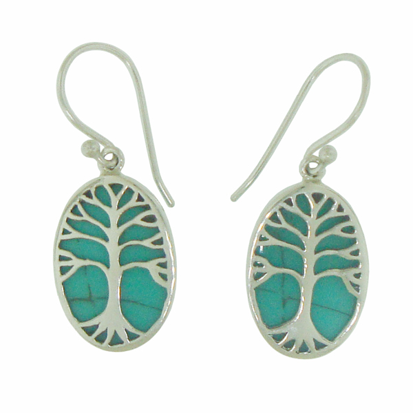 [BOAR-0943] Boucles d'Oreilles Argent 925 & Turquoise [0943]