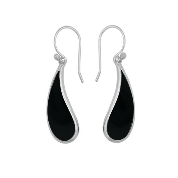 [BOAR-0951] Boucles d'Oreilles Argent 925 & Coquillage Noir [0951]