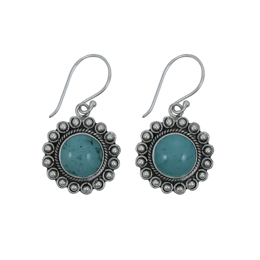 [BOAR-0991] Boucles d'Oreilles Argent 925 & Turquoise [0991]