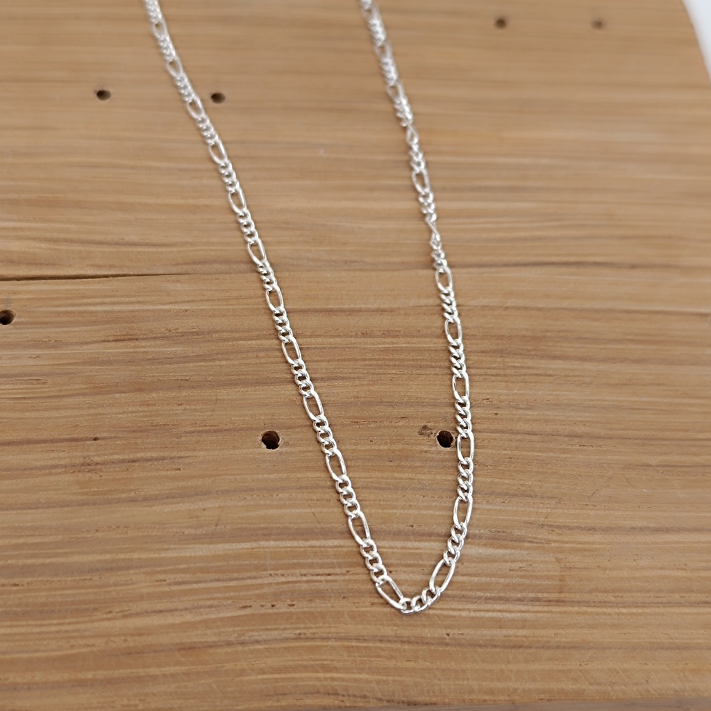 [CHAR-0145-42] Chaîne Argent 925 Chaine 2 Mailles Alternées (S) 42 cm [0145]