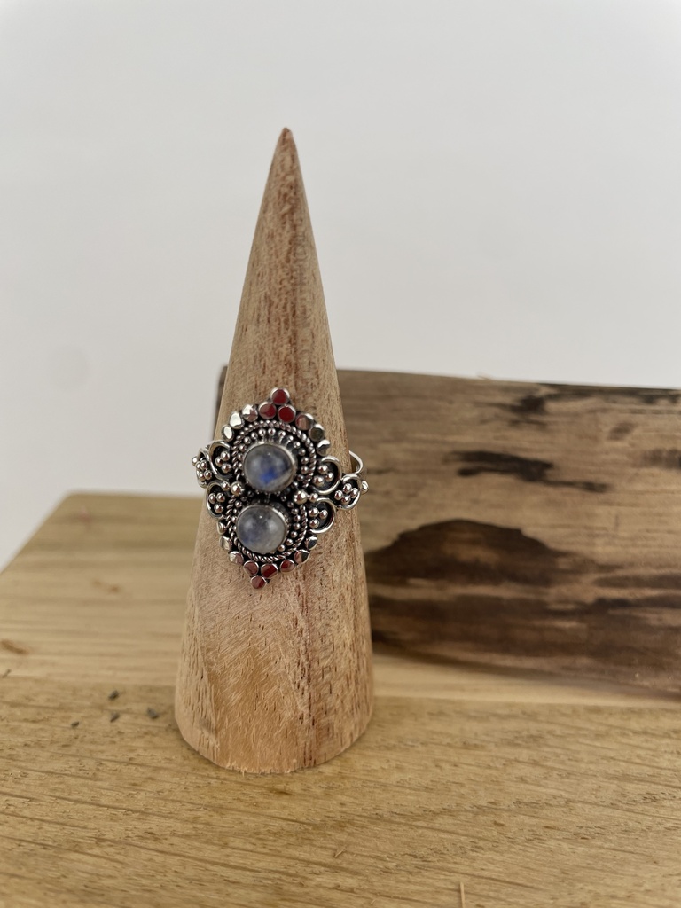 [BAAR-1643-52] Bague Argent 925 & Pierre De Lune [1643]