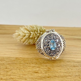 [BAAR-1831-59] Bague Argent 925 & Topaze Bleue [2023]