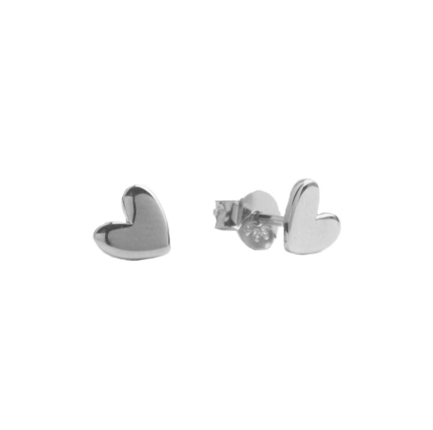 [ATLITW-PDE-HRT-S] Puces d'Oreilles Parade Plaqué Argent Heart - All The Luck In The World