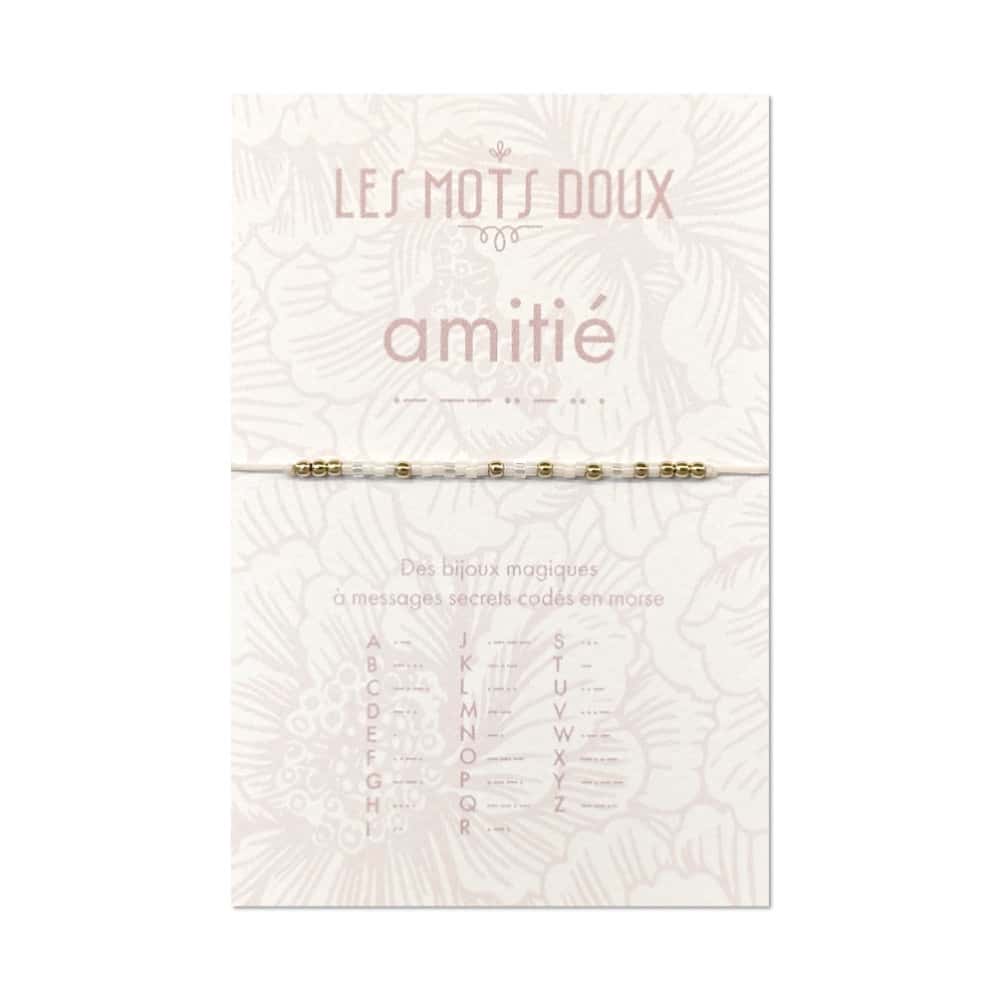 [LMD-BR-PAS-0001] Bracelet Pastel Amitié Rose Pâle & Doré - Les Mots Doux