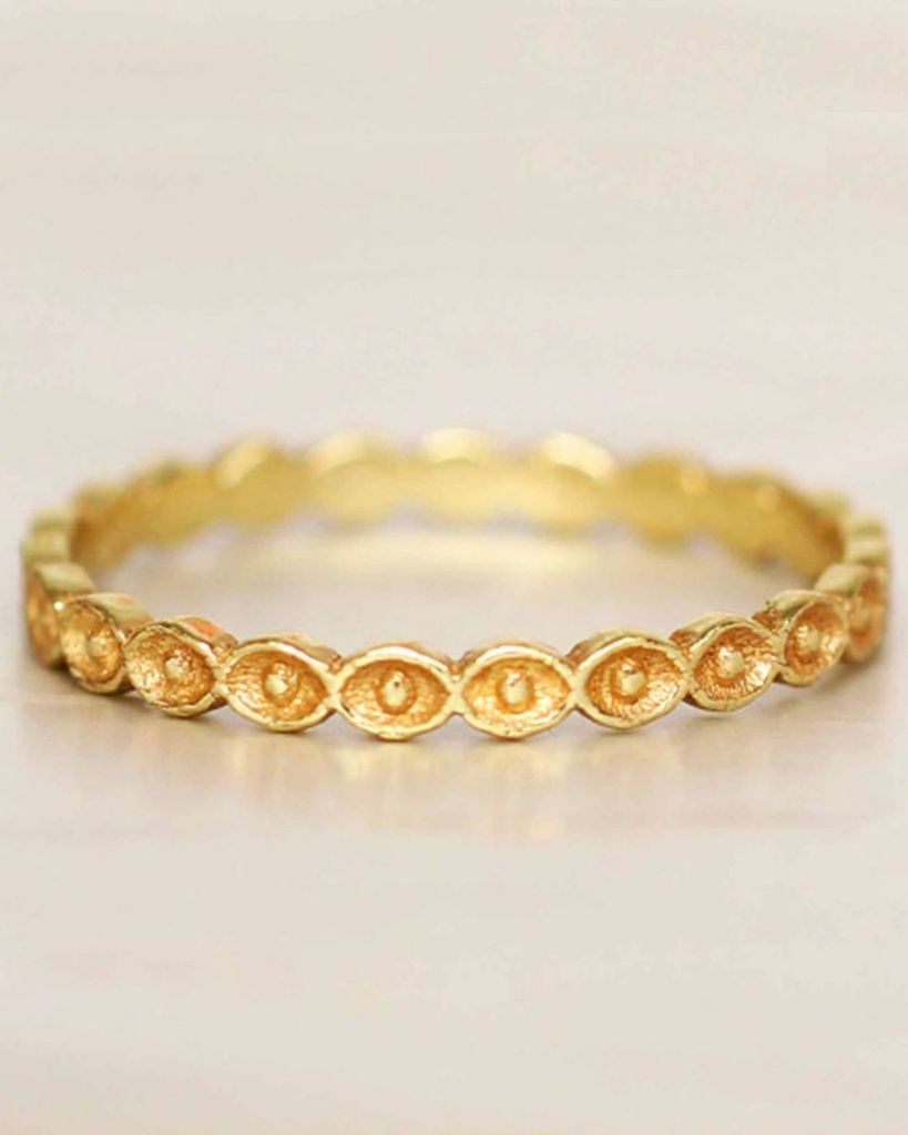 [MUJA-4179-GB-052] Bague Yeux Argent Plaqué Or - Muja Juma