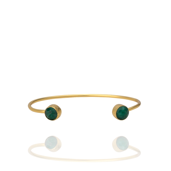 [TCS-IFA165D] Bracelet Plaqué Or & Emeraude - The CraftShop