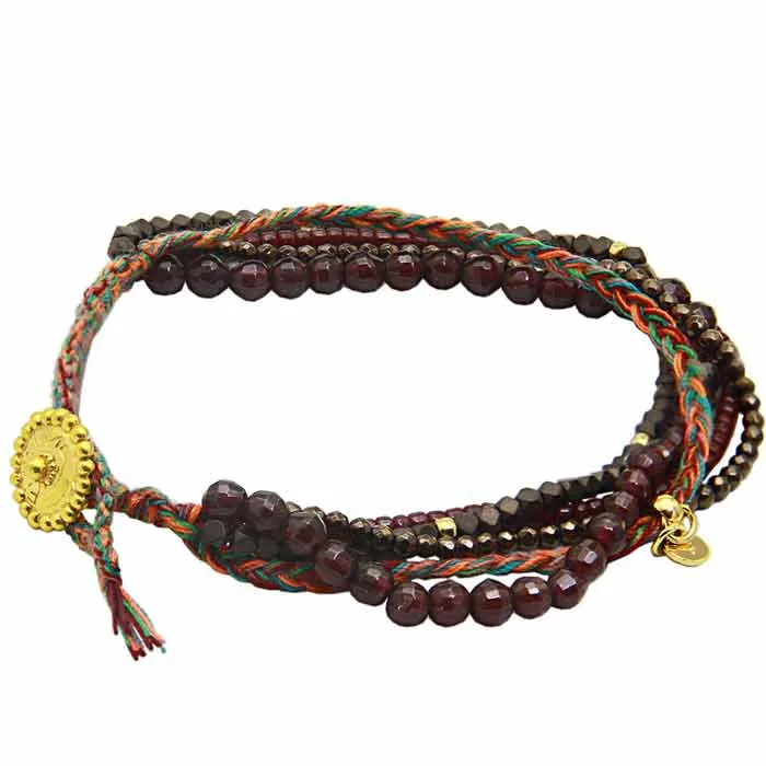 [FINE-BR-SP4150-09] Bracelet 'Markisa' Laiton & Jade Aubergine, Hématite Brune & Perles Miyuki Plaqué Or - Fineline