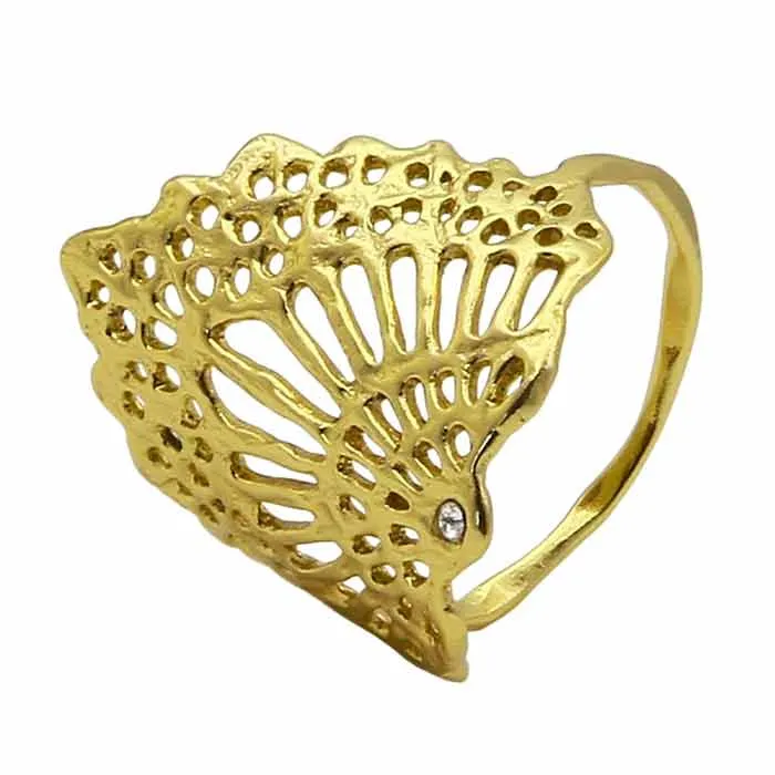 [FINE-RI-SP3701-S18K-52] Bague 'Daune' Argent 925 Plaqué Or - Fineline