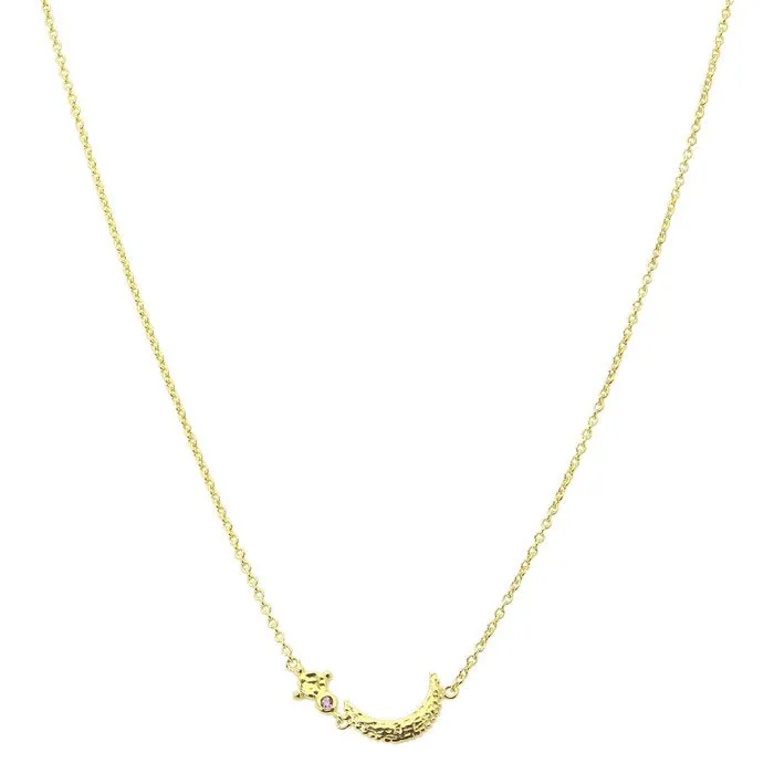 [FINE-NE-SP4539-09] Collier 'Kris' Argent 925 & Grenat Rhodolite Plaqué Or - Fineline