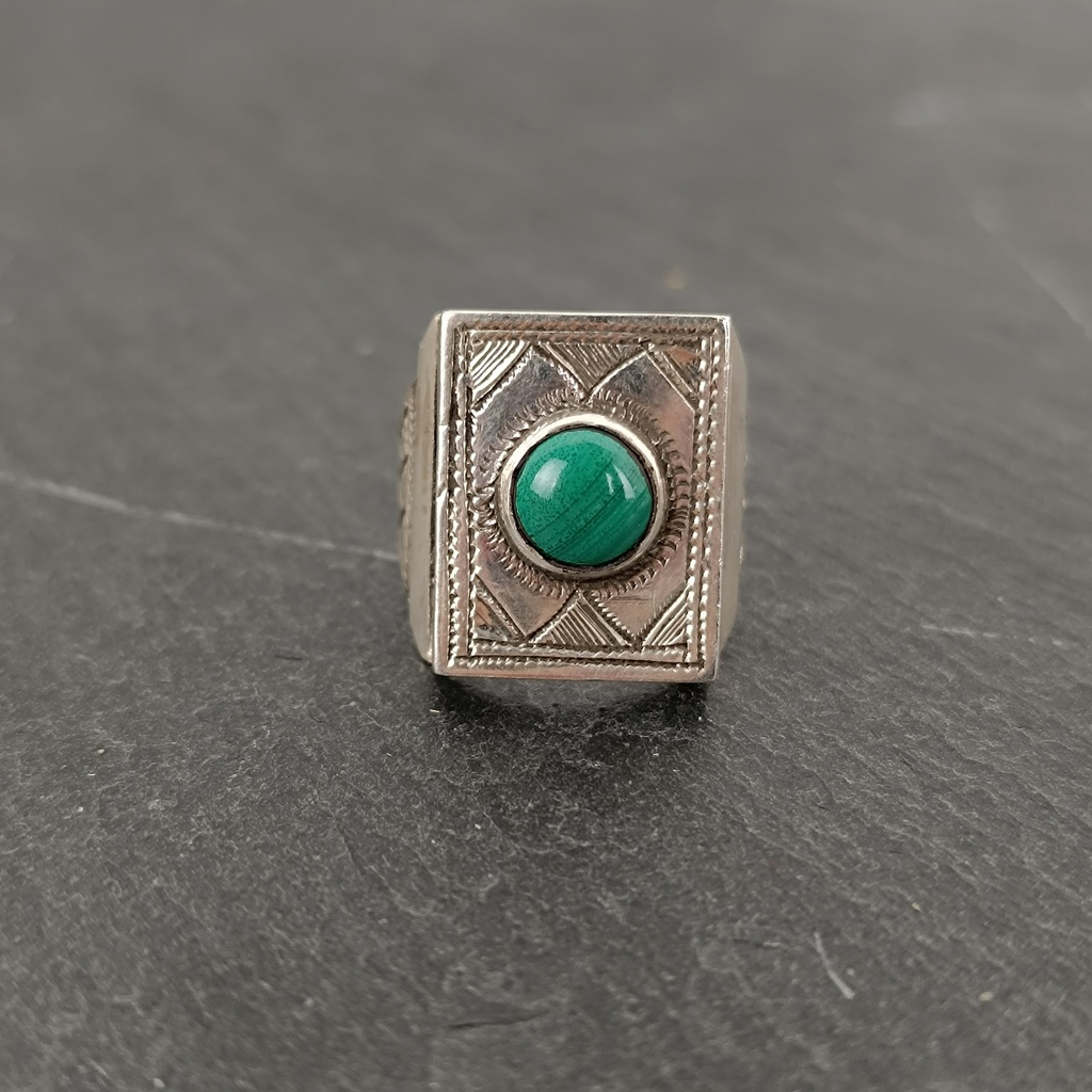 [BAAR-2070-59] Bague Argent 925 & Malachite [2070]