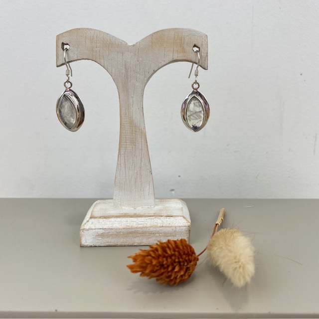 [BOAR-1082] Boucles d'Oreilles Argent 925 & Pierre de Lune [1082]