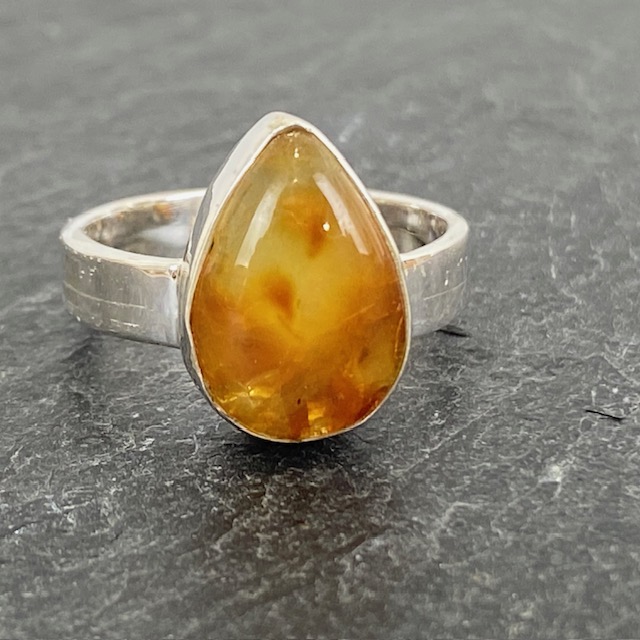 [BAAR-2145-58] Bague Argent 925 & Ambre