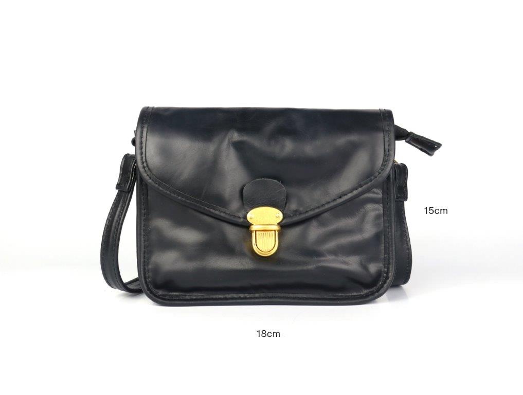 [CRAZY-7029-BLK] Sac à main Cuir Noir - Crazy Lou