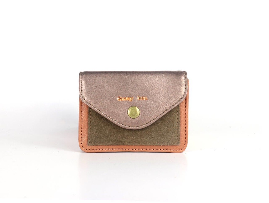 [CRAZY-7036A-BROWN] Portefeuille Cuir & Daim Marron - Crazy Lou