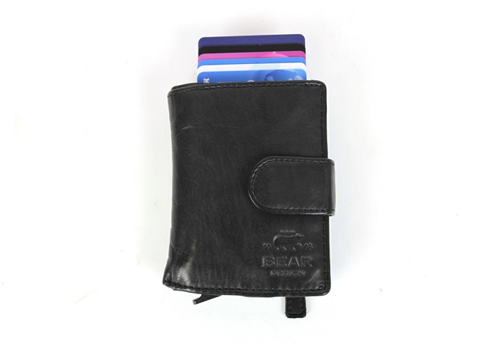 [BEAR-CL15253-BLACK] Portefeuille Cow Lavato Noir - Bear Design