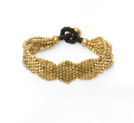 [NATA-BR-BCD008] Bracelet 'Trois Barfi' Doré - Nataraj