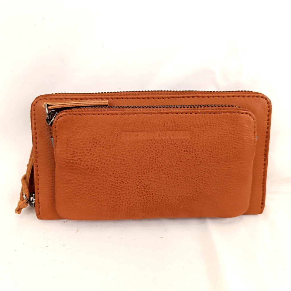 [STICK-24017-COGNAC] Portefeuille 'California' Cognac - Sticks and Stones