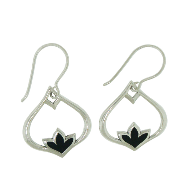 [BOAR-1131] Boucles d'oreilles Argent 925 & Coquillage Noir [1131]