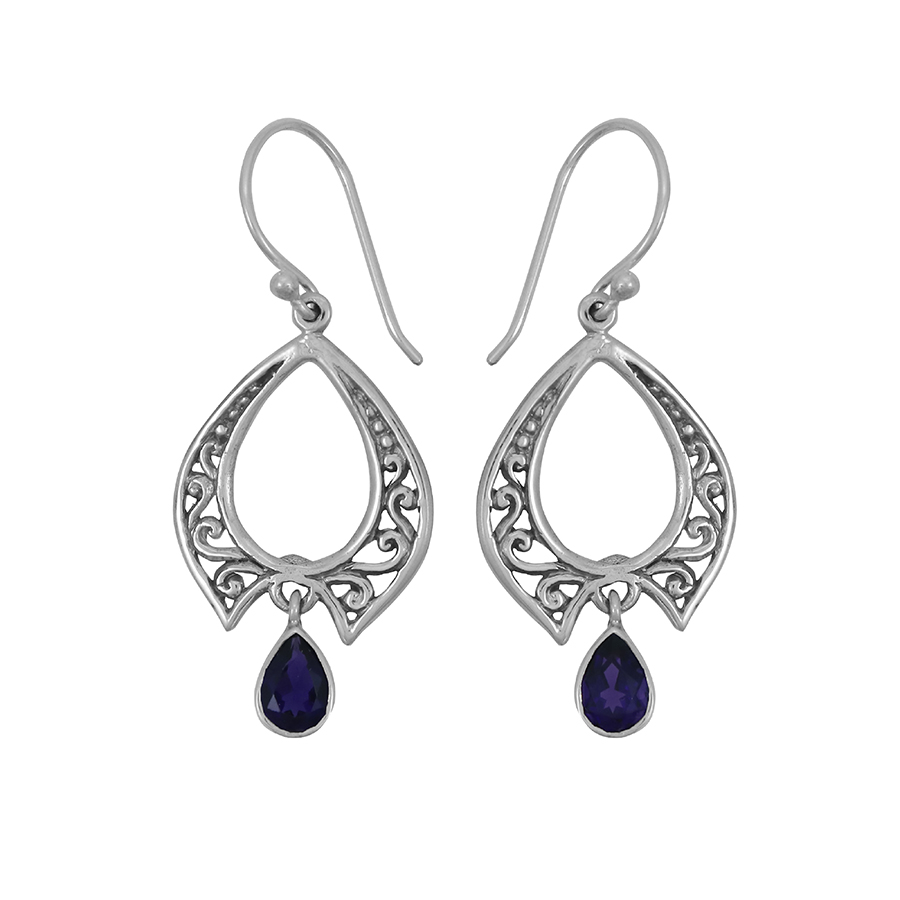 [BOAR-1140] Boucles d'oreilles Argent 925 & Améthyste [1140]