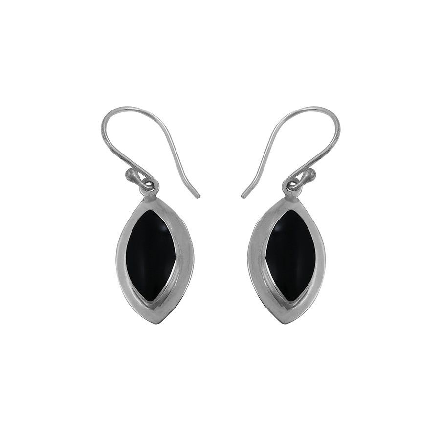 [BOAR-1180] Boucles d'oreilles Argent 925 & Coquillage Noir [1180]