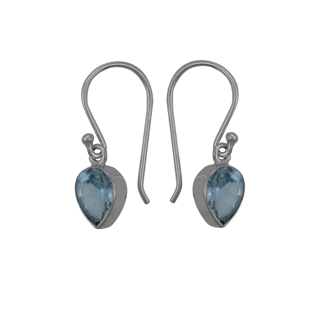 [BOAR-1215] Boucles d'oreilles Argent 925 & Topaze Bleue [1215]