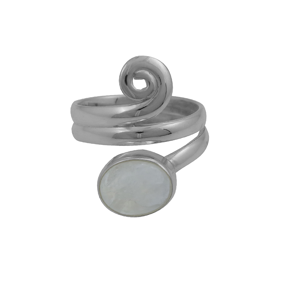 [BAAR-2220-50] Bague Argent 925 & Labradorite Blanche [2220]