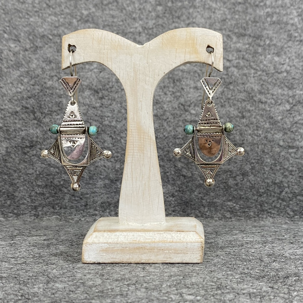 [BOAR-1254] Boucles d'oreilles Argent 925 & Turquoise [1254]