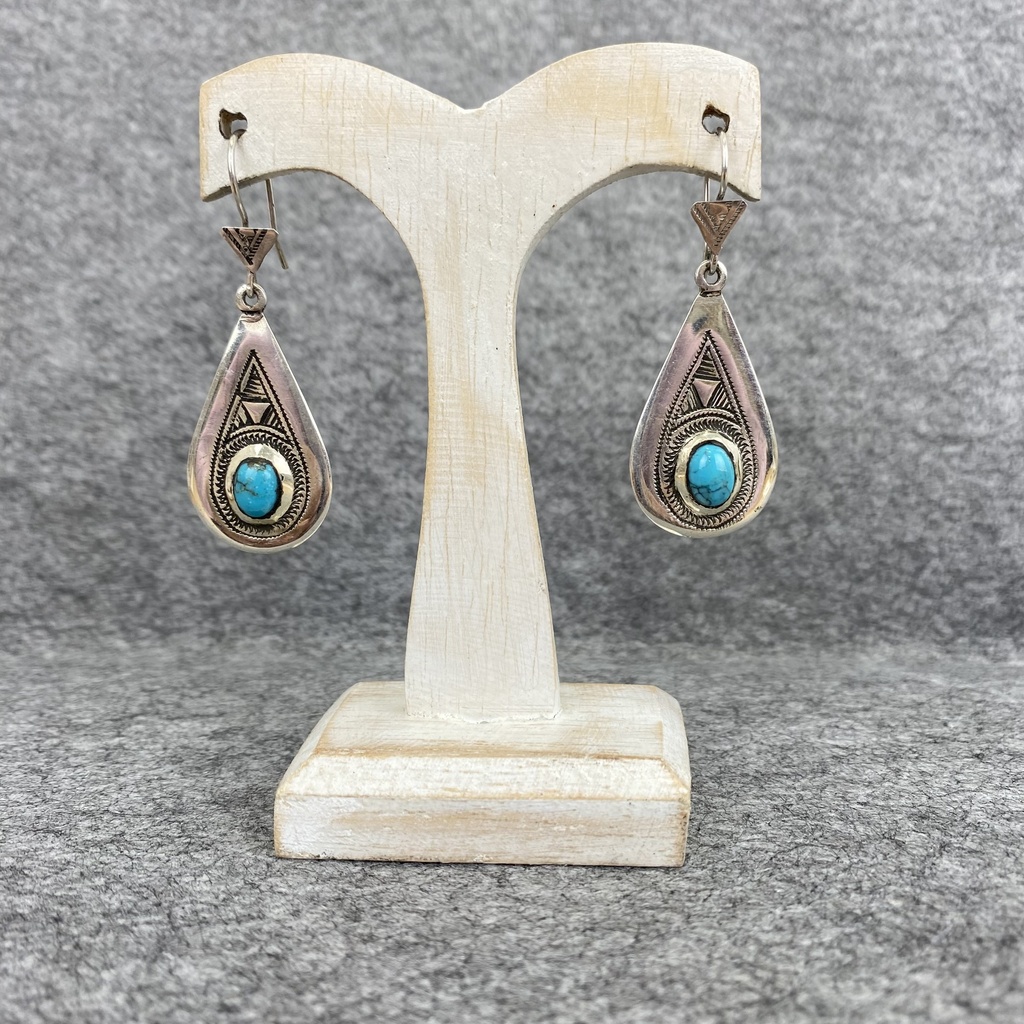 [BOAR-1260] Boucles d'oreilles Argent 925 & Turquoise [1260]