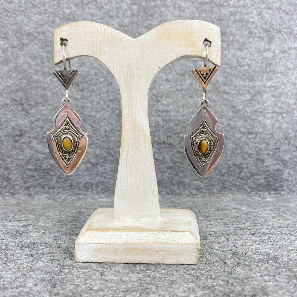 [BOAR-1272] Boucles d'oreilles Argent 925 & Œil de Tigre [1272]