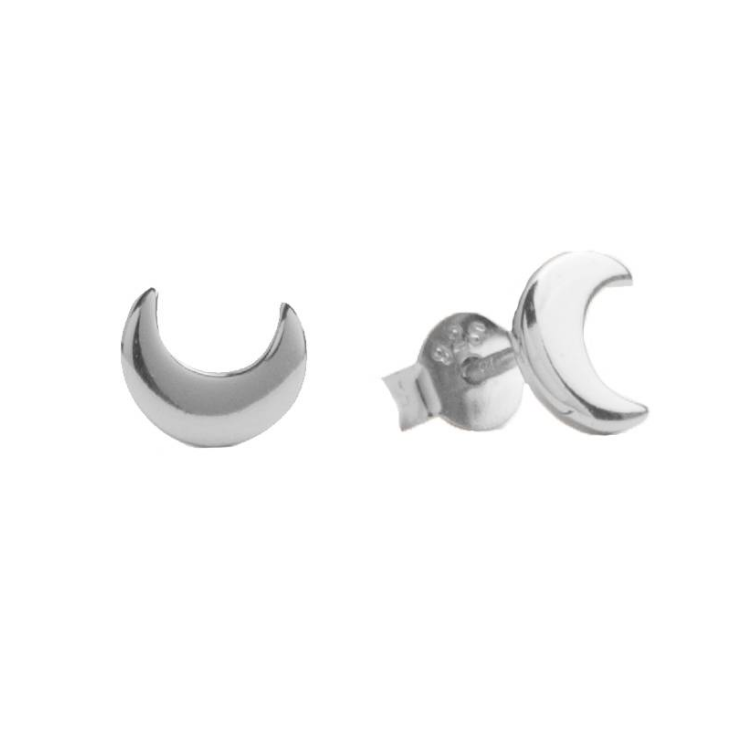 [ATLITW-PDE-MON-S] Boucles d'Oreilles 'Parade Moon' - Laiton Plaqué Argent - All The Luck In The World