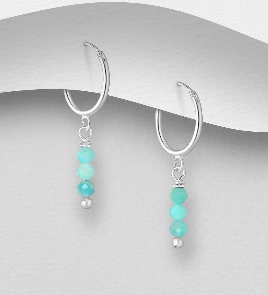 [BOAR-1323-AMAZ] Boucles d'Oreilles - Argent 925 & Amazonite [1323]