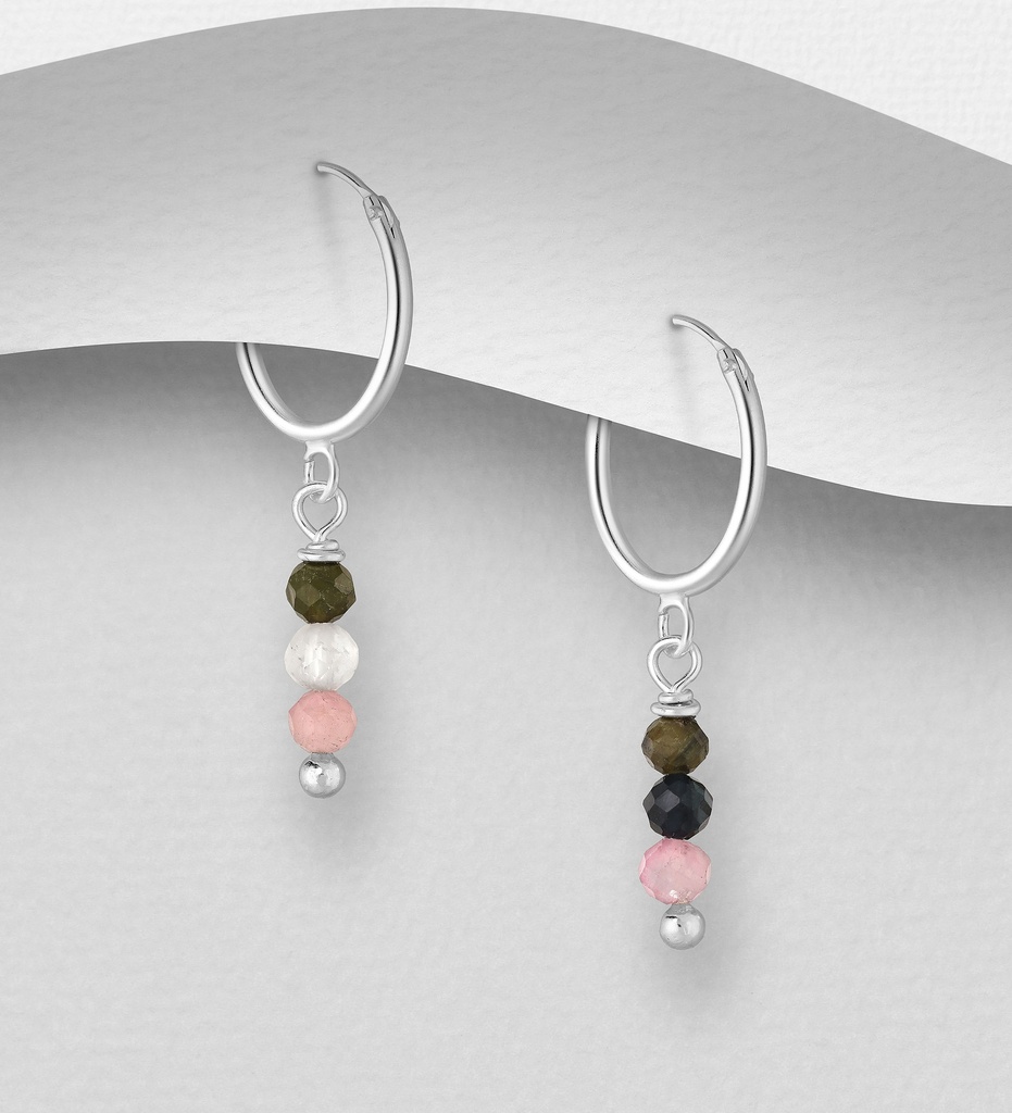 [BOAR-1336-TOURM] Boucles d'Oreilles - Argent 925 & Tourmaline [1336]