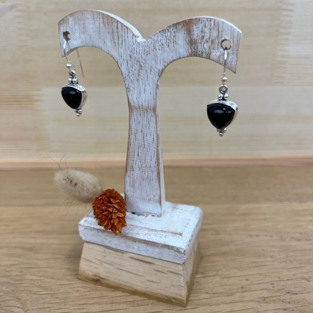 [BOAR-1353] Boucles d'Oreilles - Argent 925 & Onyx [1353]