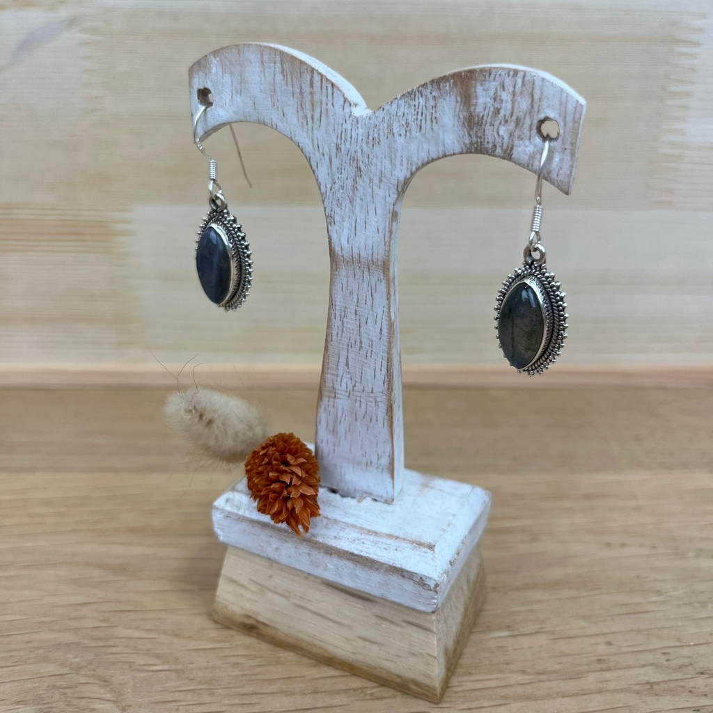 [BOAR-1355] Boucles d'Oreilles - Argent 925 & Labradorite [1355]