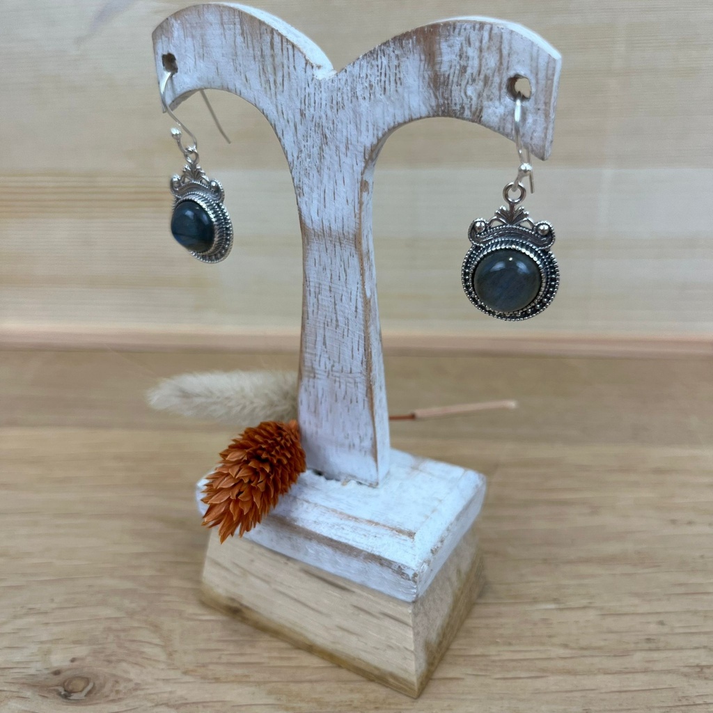 [BOAR-1363] Boucles d'Oreilles - Argent 925 & Labradorite [1363]
