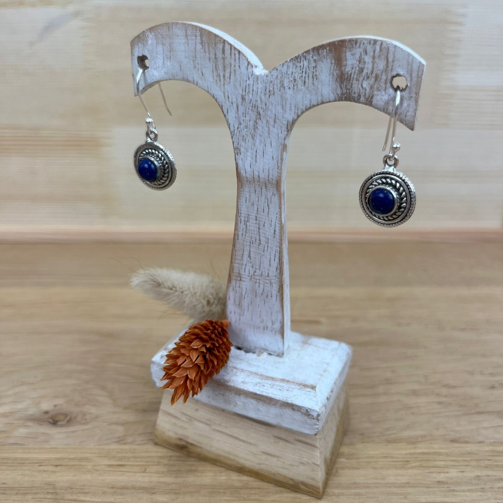 [BOAR-1373] Boucles d'Oreilles - Argent 925 & Lapis Lazuli [1373]