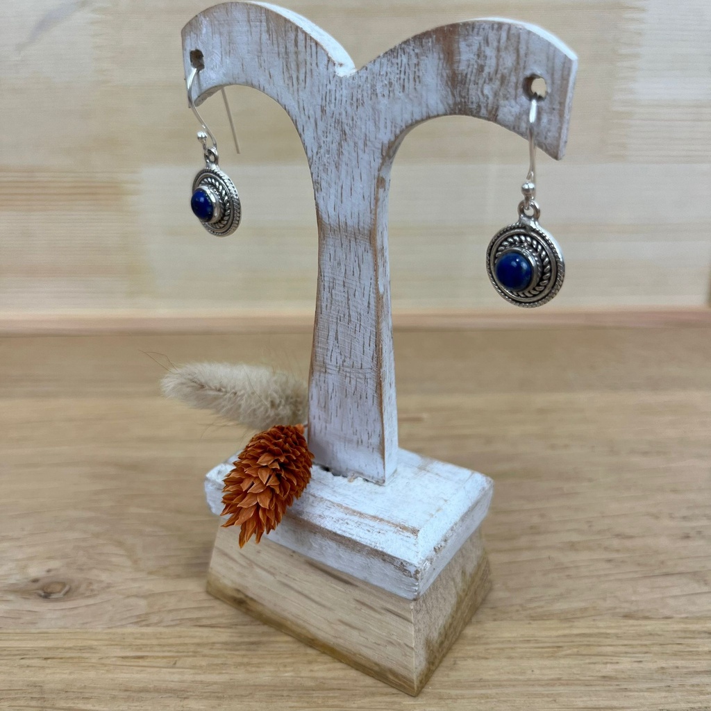 [BOAR-1383] Boucles d'Oreilles - Argent 925 & Lapis Lazuli [1383]