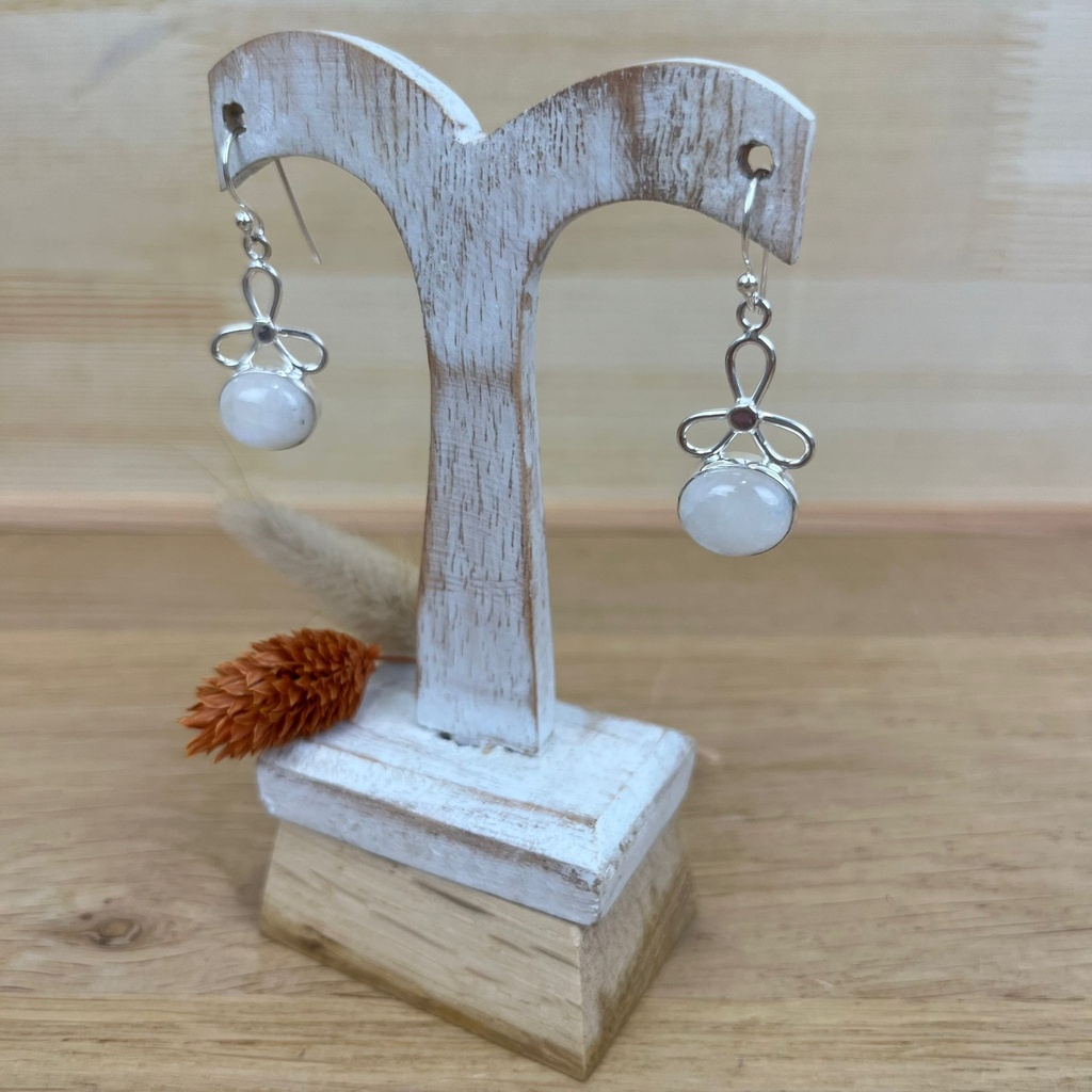 [BOAR-1394] Boucles d'Oreilles - Argent 925 & Pierre de Lune [1394]