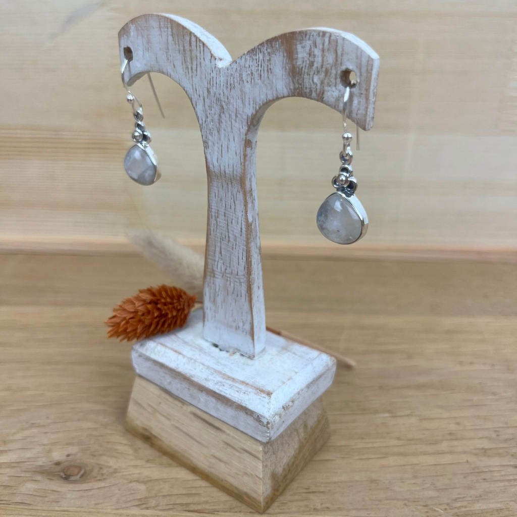 [BOAR-1396] Boucles d'Oreilles - Argent 925 & Pierre de Lune [1396]