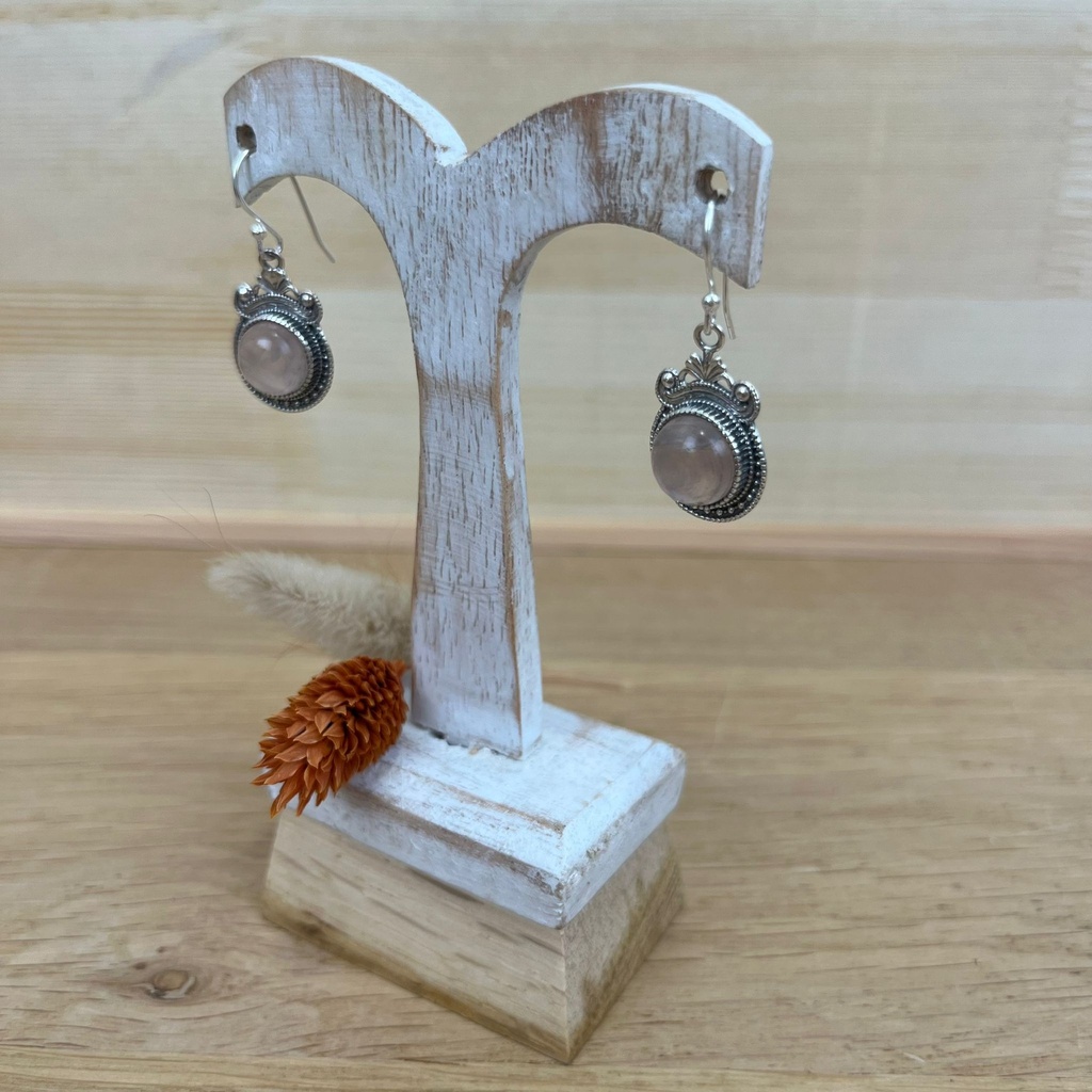 [BOAR-1403] Boucles d'Oreilles - Argent 925 & Pierre de Lune [1403]