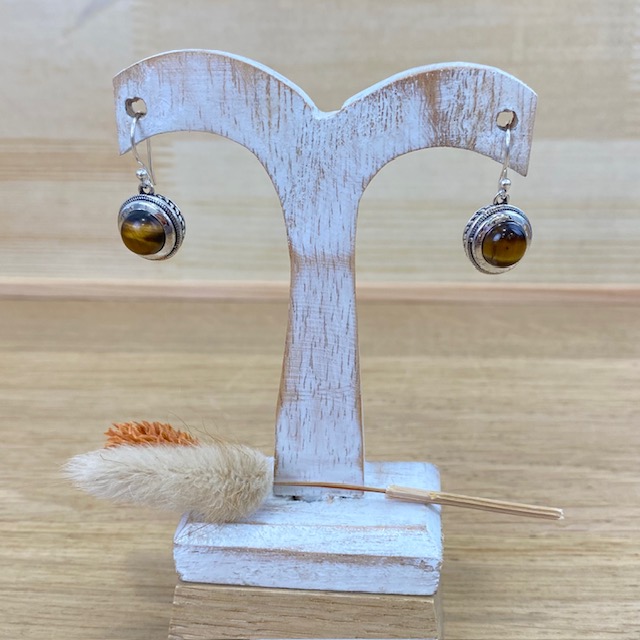 [BOAR-1463] Boucles d'Oreilles - Argent 925 & Œil de Tigre [1463]