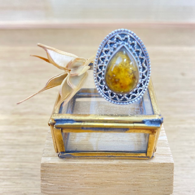 [BAAR-2499] Bague - Argent 925 & Ambre [2499]