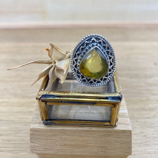 [BAAR-2502] Bague - Argent 925 & Ambre [2502]