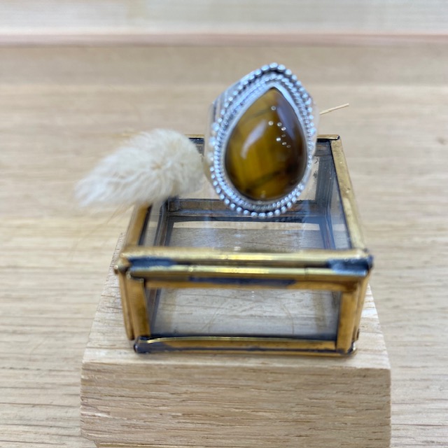 [BAAR-2553] Bague - Argent 925 & Oeil de Tigre [2553]