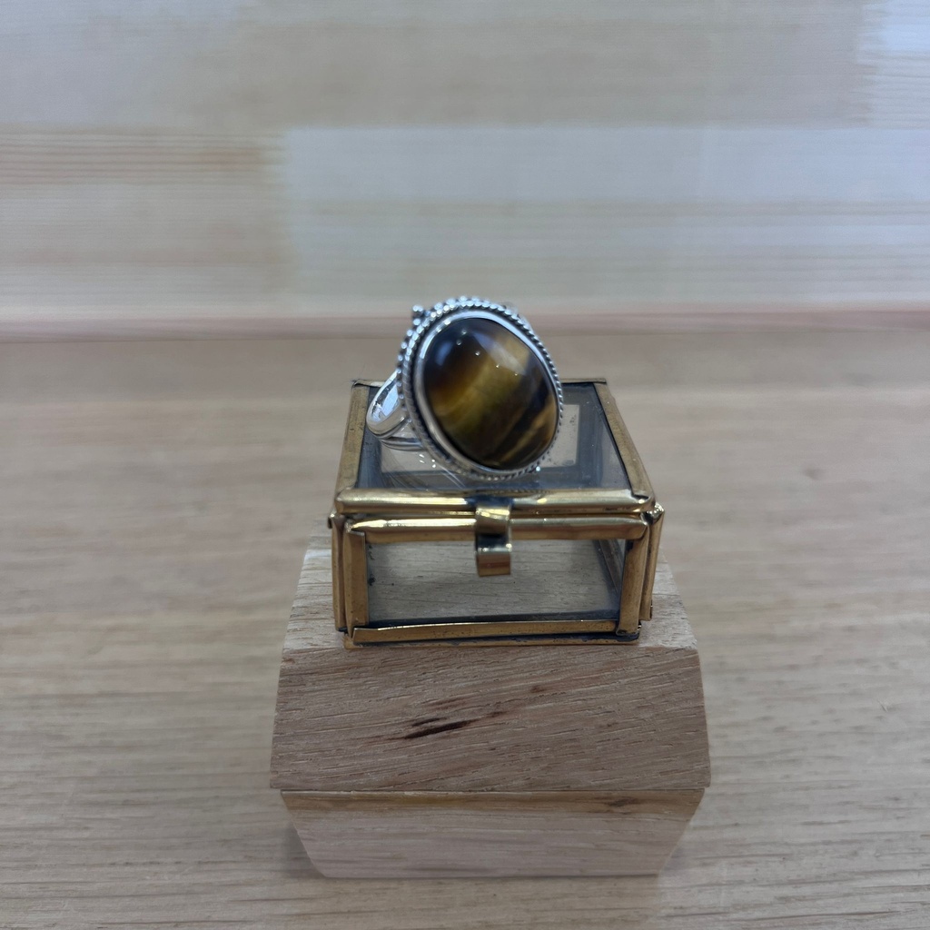 [BAAR-2565] Bague - Argent 925 & Oeil de Tigre [2565]