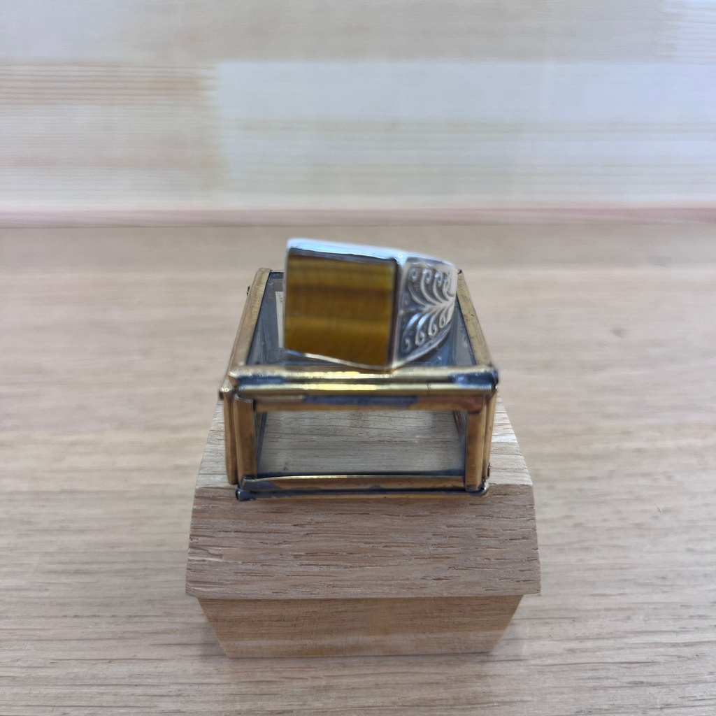 [BAAR-2575] Bague - Argent 925 & Oeil de Tigre [2575]
