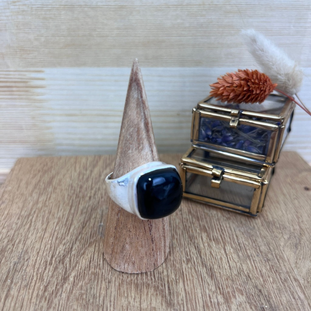 [BAAR-2578-58] Bague - Argent 925 & Onyx [2578]